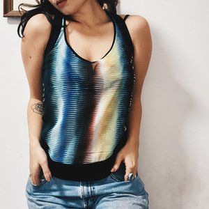 MONROW - 90s-Style Semi-Sheer Striped Tank